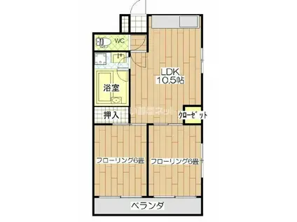 グランドール東寺尾(2LDK/4階)の間取り写真