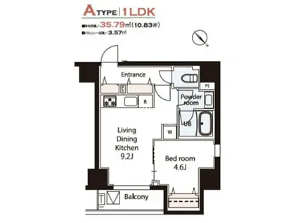 WEAVE BASE -ASUKAYAMA PARK 飛鳥山公園(1LDK/4階)の間取り写真