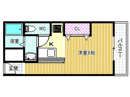 山口ビル(ワンルーム/3階)の間取り写真