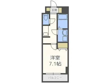 S-RESIDENCE HOMMACHIMARKS(1K/6階)の間取り写真