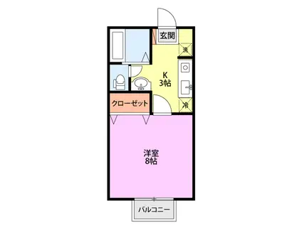 グランメール(1K/1階)の間取り写真