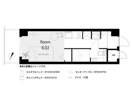 東急ドエル・アルス音羽II(ワンルーム/3階)の間取り写真