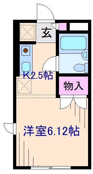 ドルフ綱島台(ワンルーム/1階)の間取り写真