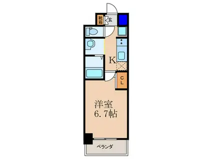 LAJOLLA西天満(1K/6階)の間取り写真