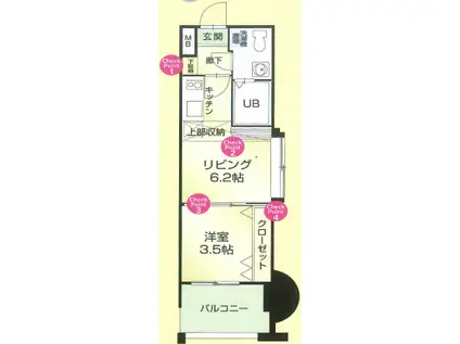 54 WES-PROJECT博多駅南(1DK/15階)の間取り写真