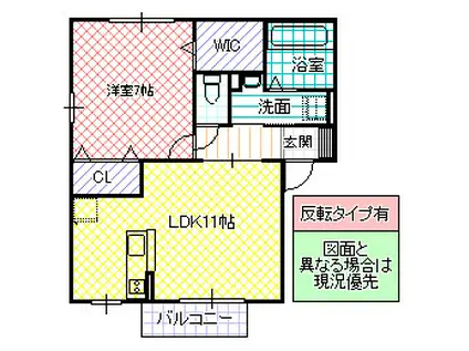 グランモア東台A(1LDK/2階)の間取り写真