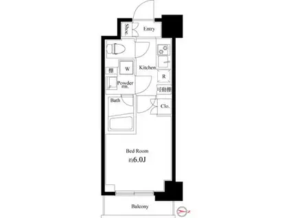 ハーモニーレジデンス武蔵小杉002(1K/5階)の間取り写真