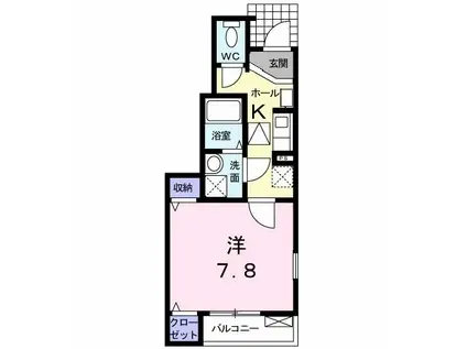 ピアチェーヴォレ(1K/1階)の間取り写真