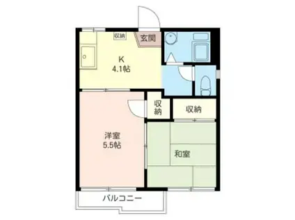 ハイムブルンネン(2K/2階)の間取り写真