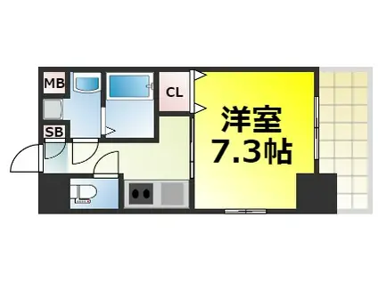 ワールドアイ大阪ドームシティ(1K/12階)の間取り写真