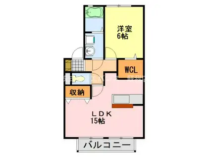 カンパーニュC(1LDK/1階)の間取り写真