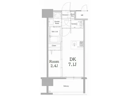 エンクレスト天神LINK(1DK/9階)の間取り写真