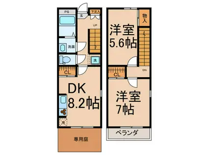 ヴェルコメン II(2DK/1階)の間取り写真