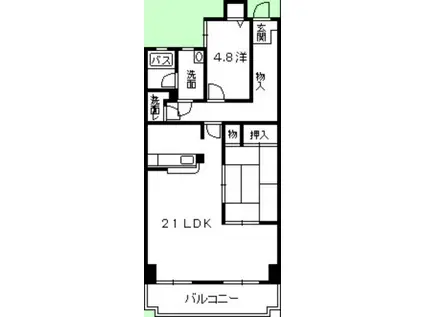 己斐本町コープマンション(1SLDK/8階)の間取り写真