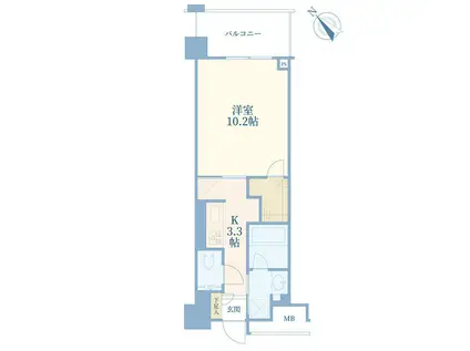 クロスエアタワー(1K/12階)の間取り写真