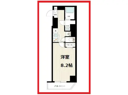 ジーベック東日暮里II(1K/3階)の間取り写真