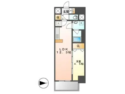 ファンファーレKOGANE(1LDK/10階)の間取り写真