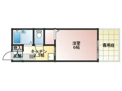 トランクウィル(1K/1階)の間取り写真