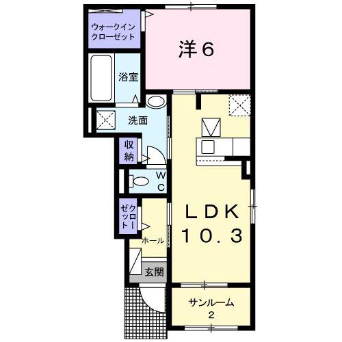 グラン・アーブル III(1LDK/1階)の間取り写真