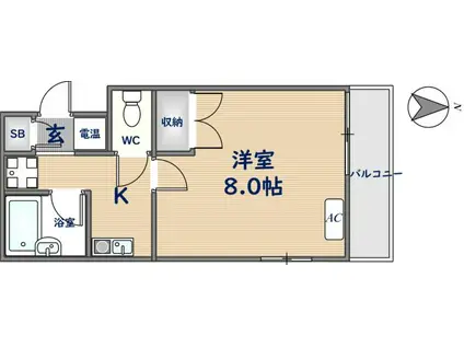 メゾンドファミール(1K/3階)の間取り写真