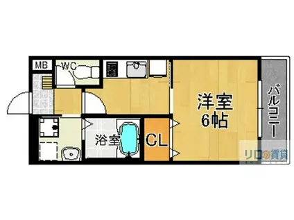 A.GRAYISH宝塚(1K/2階)の間取り写真