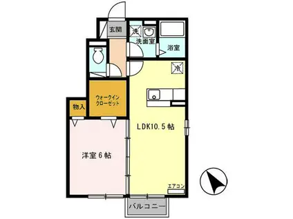 グランモアKYOEI A(1LDK/1階)の間取り写真