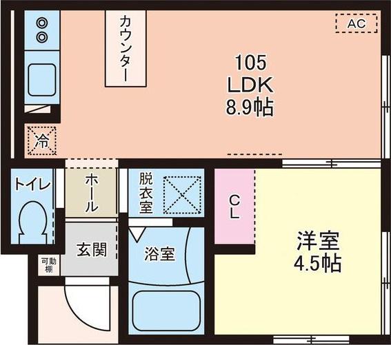 EFFORIA TRIA(1LDK/1階)の間取り写真