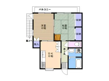 ヤマトピア(2DK/3階)の間取り写真