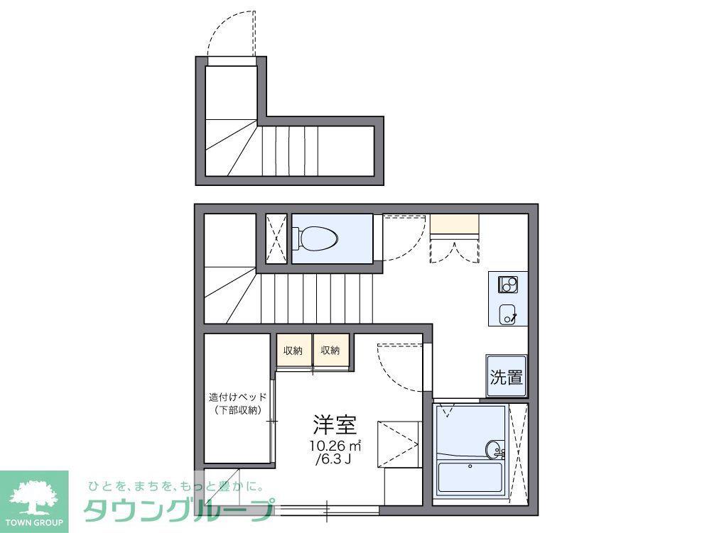 レオパレスブランポルト(1K/2階)の間取り写真