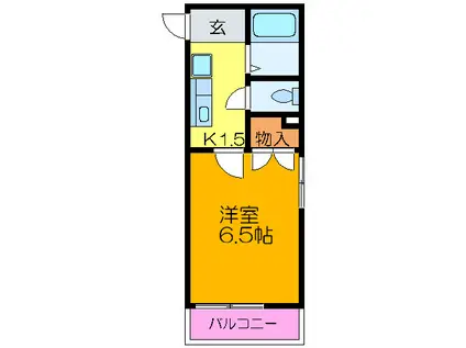 コスモ5(1K/1階)の間取り写真