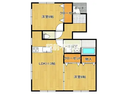 PASSO AVANTI(2LDK/1階)の間取り写真