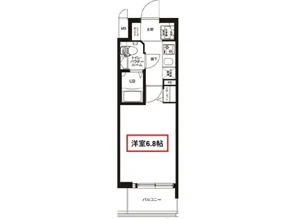 エグゼ大阪CITYツヴァイ(1K/4階)の間取り写真