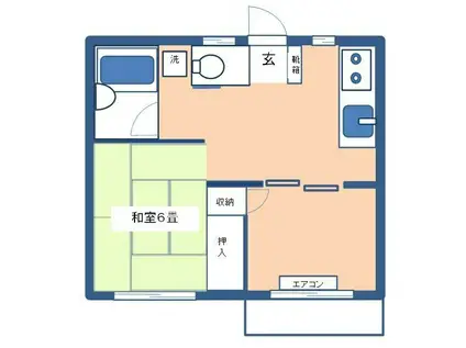 コーポレジデンス(2DK/2階)の間取り写真