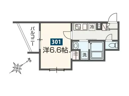 MELDIA瑞江(1K/3階)の間取り写真