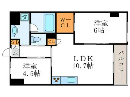 カーサフィオーレ桂(2LDK/2階)の間取り写真