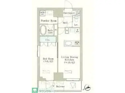 グレースティリア(1LDK/5階)の間取り写真