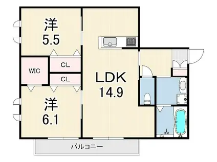へーベルメゾン西明石2(2LDK/2階)の間取り写真