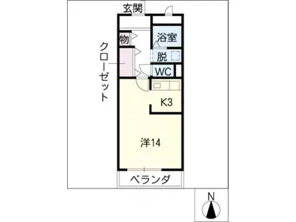 コモード・ドミール(1K/4階)の間取り写真