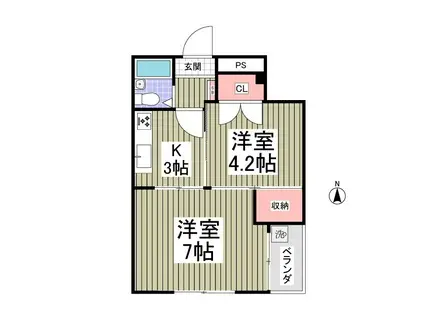 小茂根ビル(2K/2階)の間取り写真