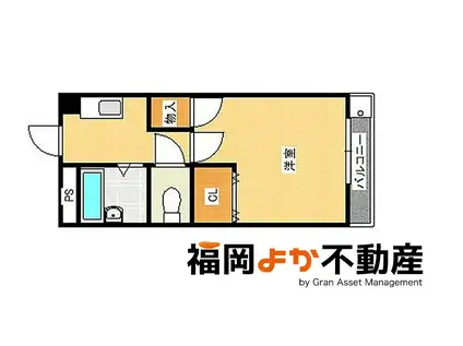 赤坂山愛マンションII(1K/4階)の間取り写真