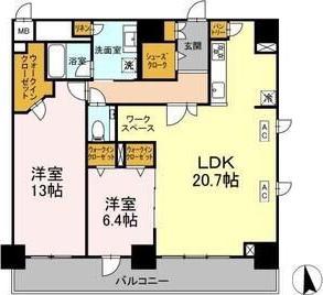 CEDAR NORITAKE(2LDK/8階)の間取り写真