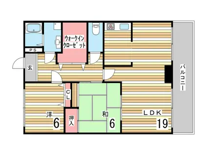 プリメーラリヨン(2LDK/3階)の間取り写真