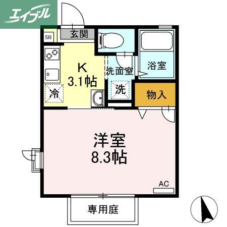 メゾン・セティ IV棟(1K/1階)の間取り写真