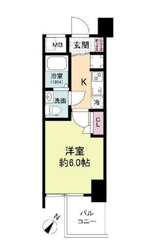 セレニテ神戸ミラク(1K/5階)の間取り写真