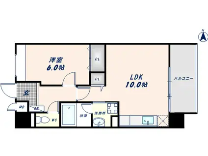 ETOILE FILANTE(1LDK/4階)の間取り写真