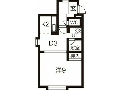 ハイムラベンデル(1DK/2階)の間取り写真