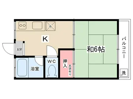 コーポホソヤ(1K/1階)の間取り写真