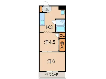 リバーサイド・パレス(2K/3階)の間取り写真