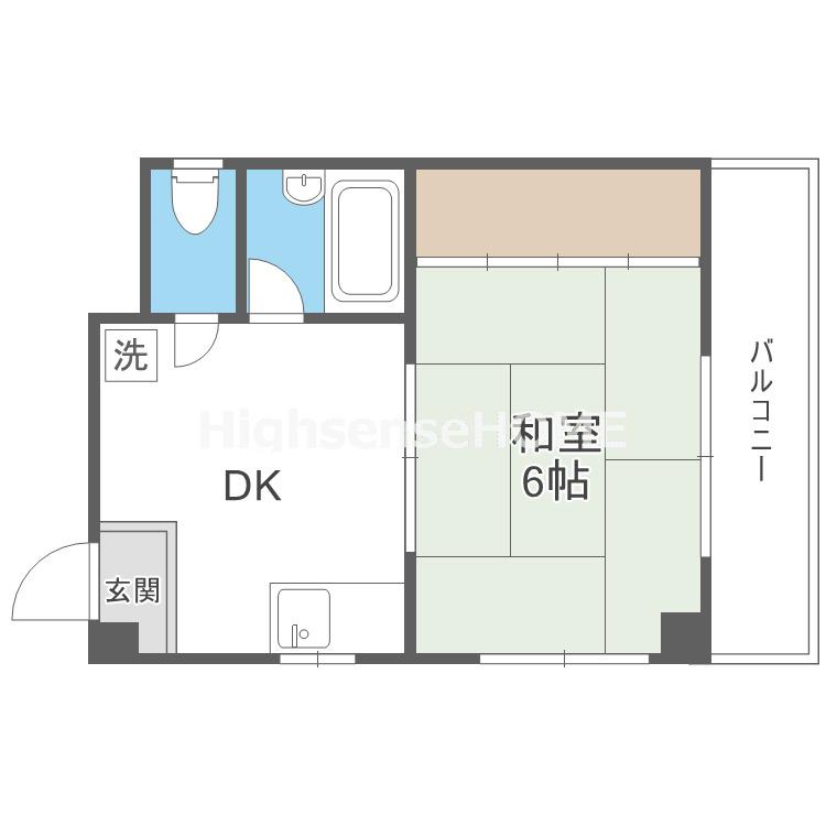 ハイツ寿(1DK/2階)の間取り写真