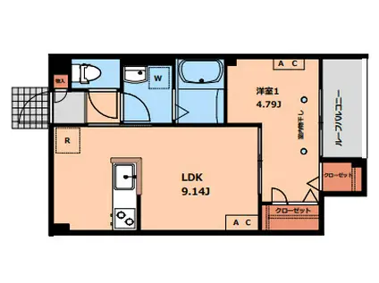 大山金井町計画(1LDK/2階)の間取り写真